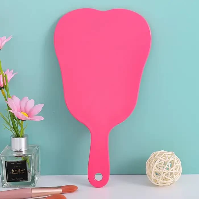 Miroir de maquillage haute définition en forme de dent avec poignée