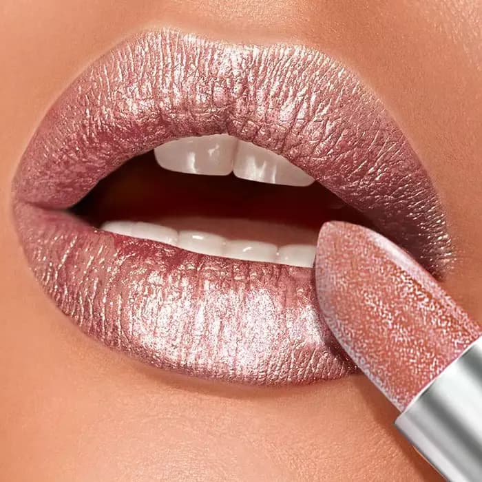 Rouge à lèvres métallique à paillettes longue durée