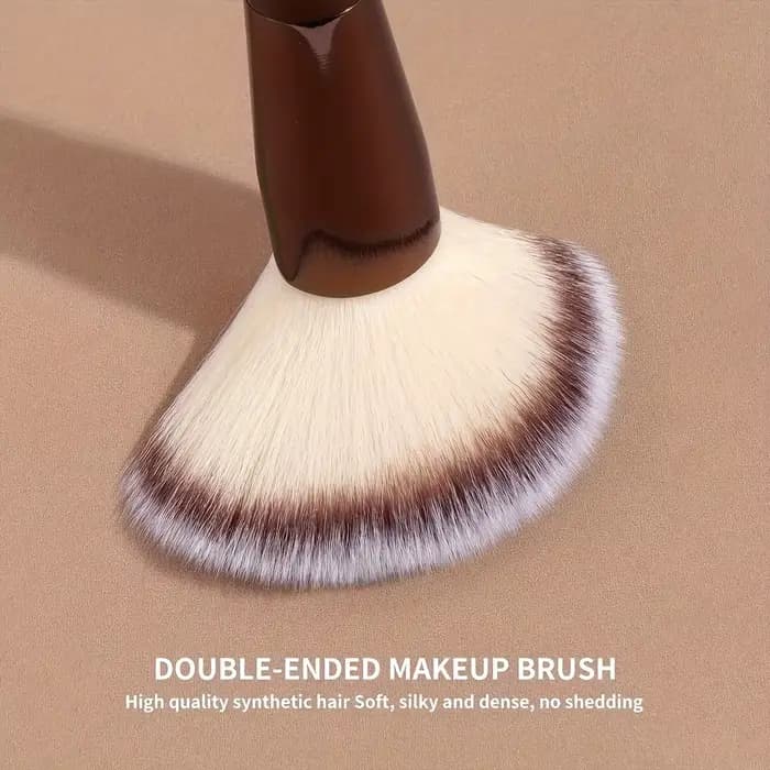 Pinceau de maquillage professionnel double extrémité pour fond de teint et contour