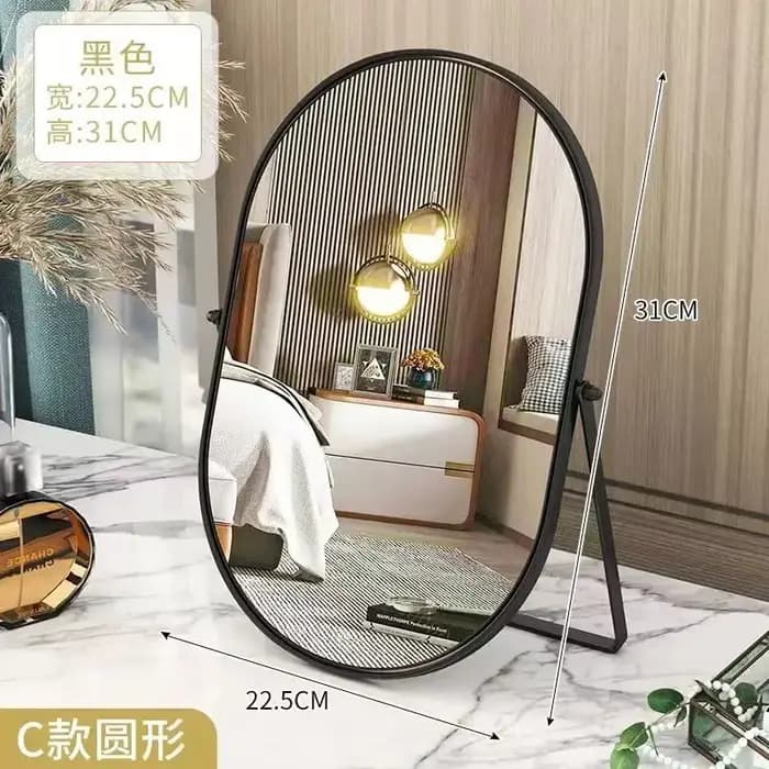 Miroir de maquillage rotatif en métal
