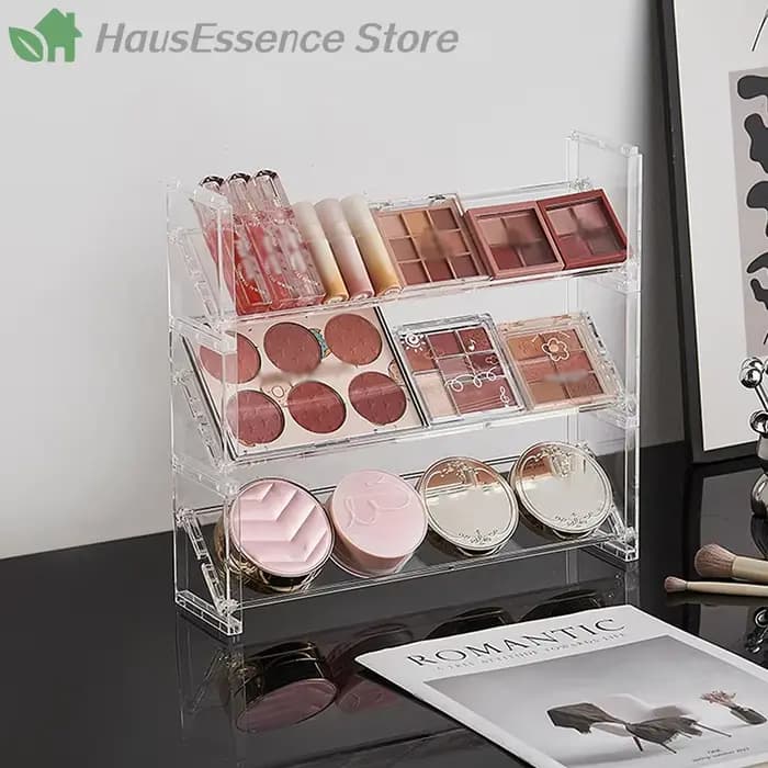 Présentoir à cosmétiques en acrylique à 3 niveaux, plateau multifonctionnel pour fards à paupières, étagère de rangement pour fards à joues, jouets créatifs de bureau, articles divers
