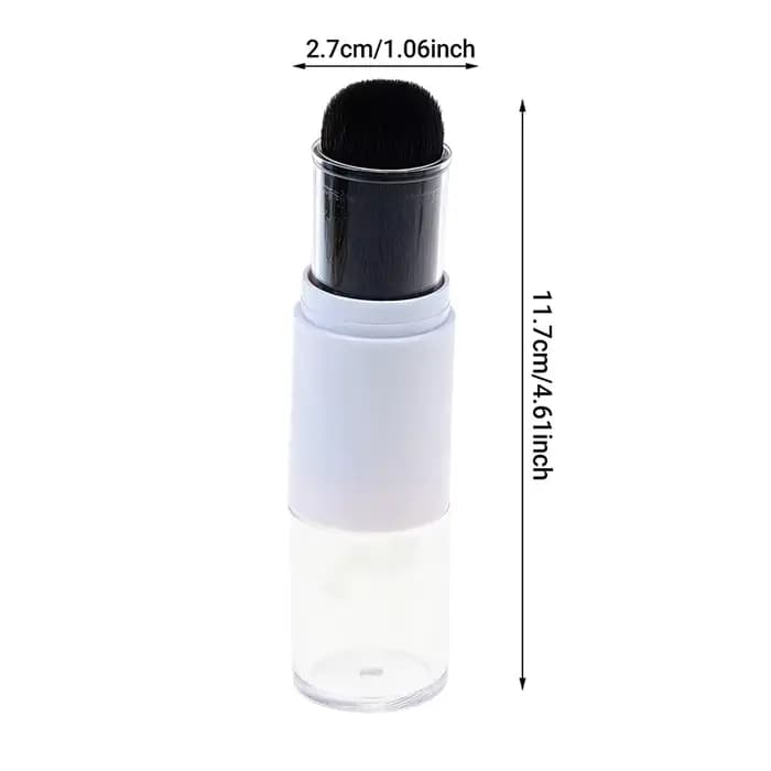 Pinceau à poudre en vrac rechargeable, poils synthétiques doux et denses, housse de protection pour les retouches quotidiennes du maquillage en voyage, 1 pièce