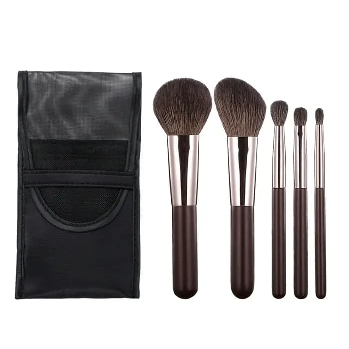 Mini ensemble de pinceaux de maquillage à poils naturels