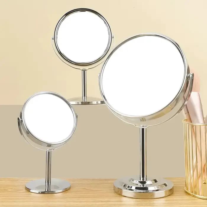 Miroir de maquillage double face 3/4/5 pouces – grossissement 2X