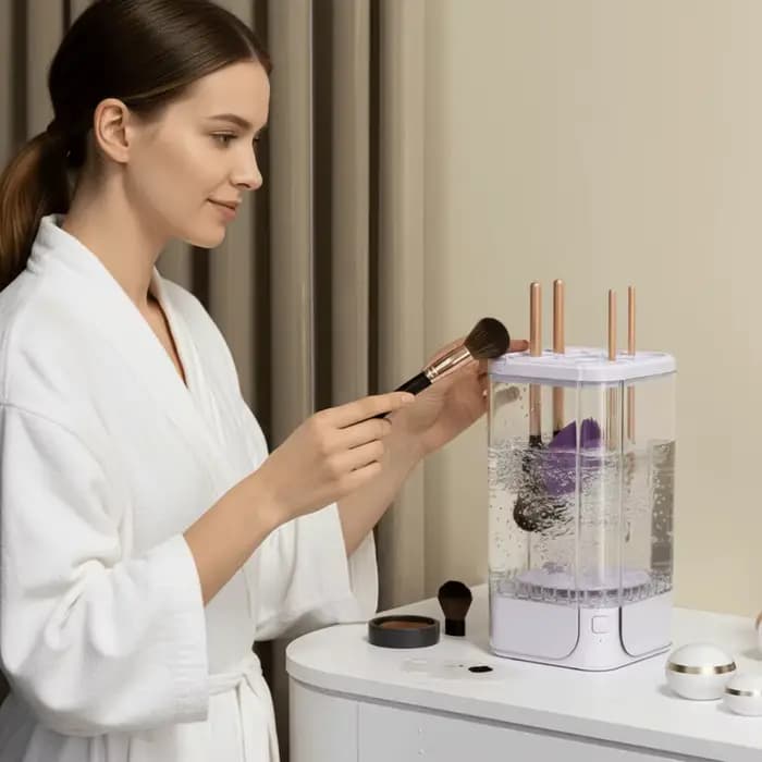 Machine de nettoyage de pinceaux de maquillage portable