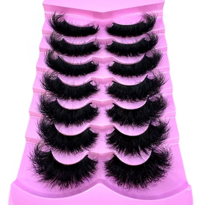 7 paires de Faux cils 3D en Faux vison, naturels, en désordre, croisés, dramatiques, longs, vaporeux