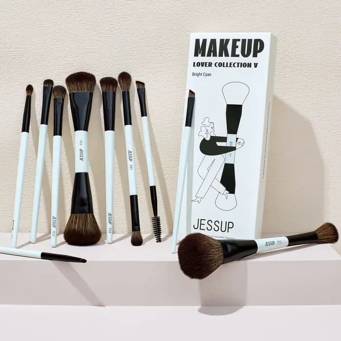 Jessup ensemble de pinceaux de maquillage 2/3/6/10 pièces, pinceau de Contour de fond de teint Doubl