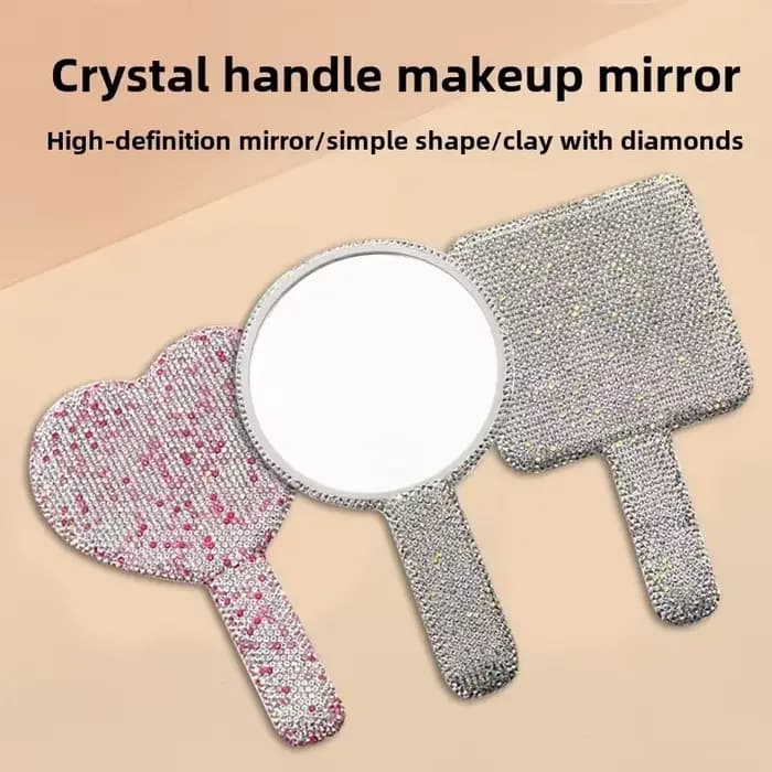 Miroir de maquillage en forme de cœur avec poignée