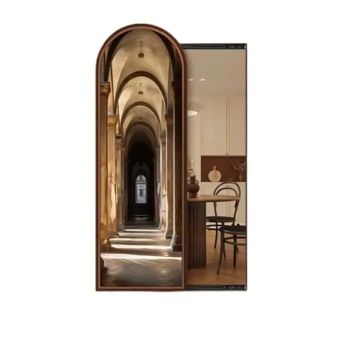 Art miroir irrégulier cadre esthétique verre Compact femmes luxe