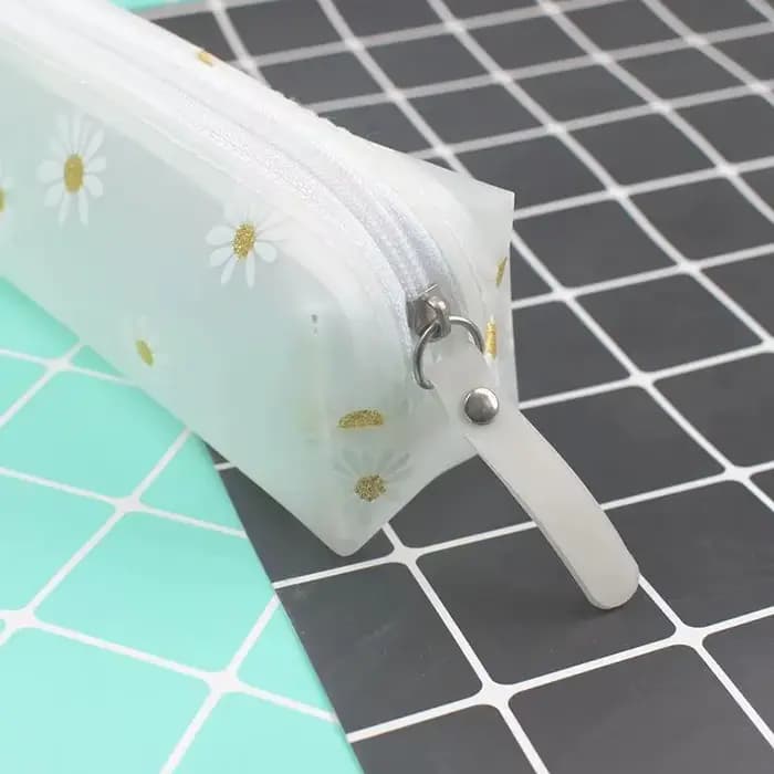 1Pc Trousse à crayons transparente Kawaii Daisy Gift Estuches