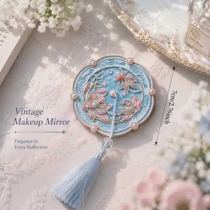 Miroir de maquillage de style chinois ancien