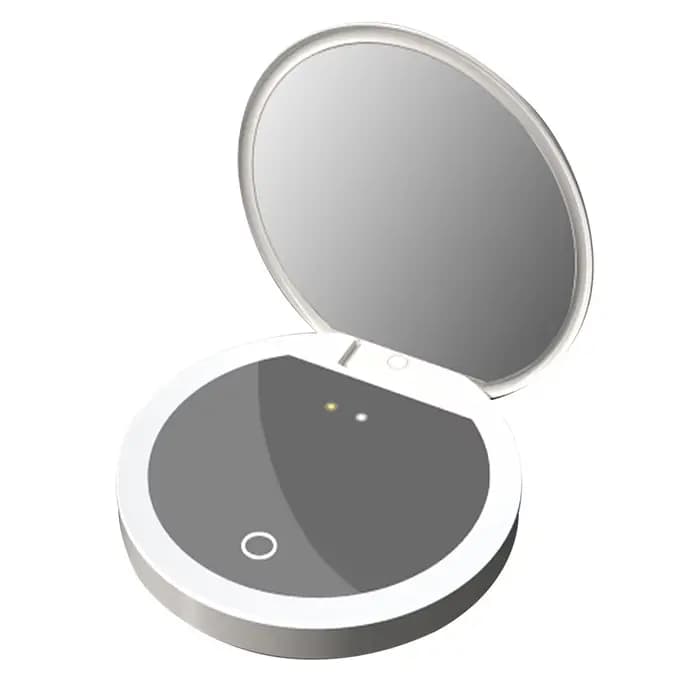 Miroir de maquillage LED portable TJMIR 2,4 pouces, miroir compact pliable pour tester la protection