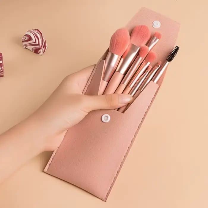 Ensemble de 8 mini pinceaux de maquillage doux en forme de macaron