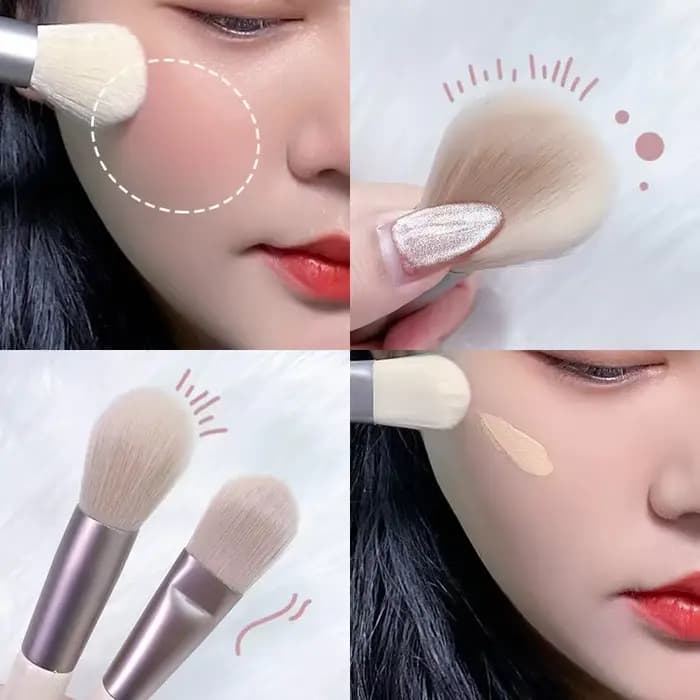 Mini ensemble de pinceaux de maquillage doux et moelleux de 8 pièces