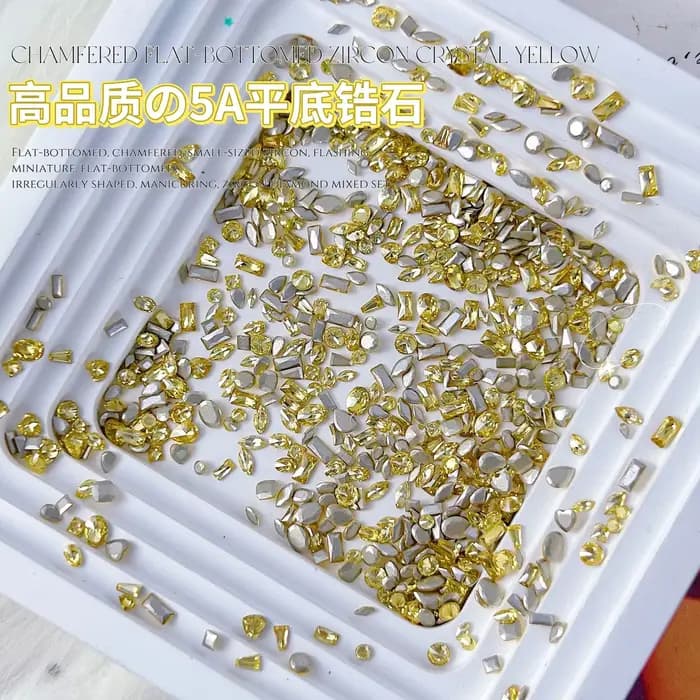 K9 perceuse à ongles Mini 5A Zircon diamant couleur mixte fond plat scintillant bord inversé