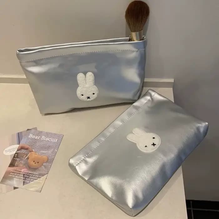 Sac de maquillage Miffy mignon, sac de rangement grande capacité, trousse de toilette portable pour produits de soin, sac à pinceaux, cadeau kawaii