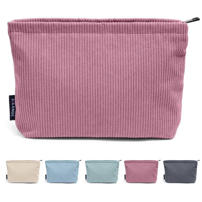 Sac à cosmétiques de voyage en velours côtelé pour maquillage
