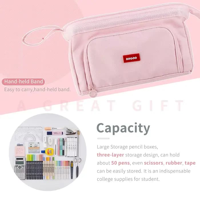 Grande trousse à crayons mignonne pour étudiants