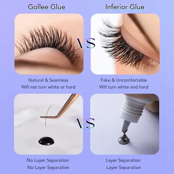 Gollee 1s colle à cils secs utilisation de adaptabilité colle d'extension de cils imperméable 6-8 se