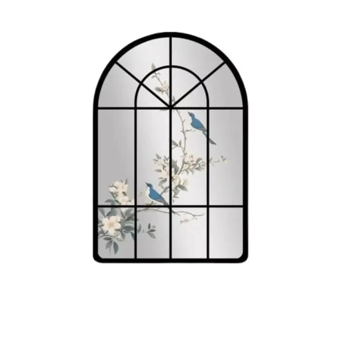 Miroir de maquillage moderne noir Funky pour femmes