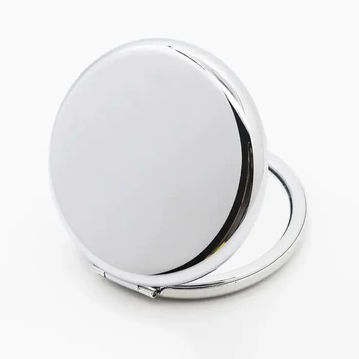 Miroirs de maquillage compacts personnalisés avec boîte à ruban blanc