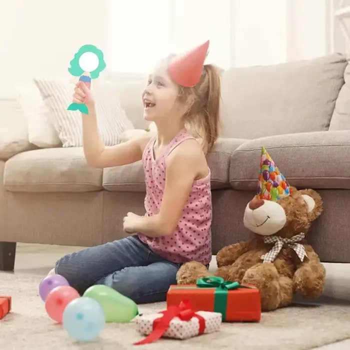 Miroir sirène rond en bois fait à la main pour enfants