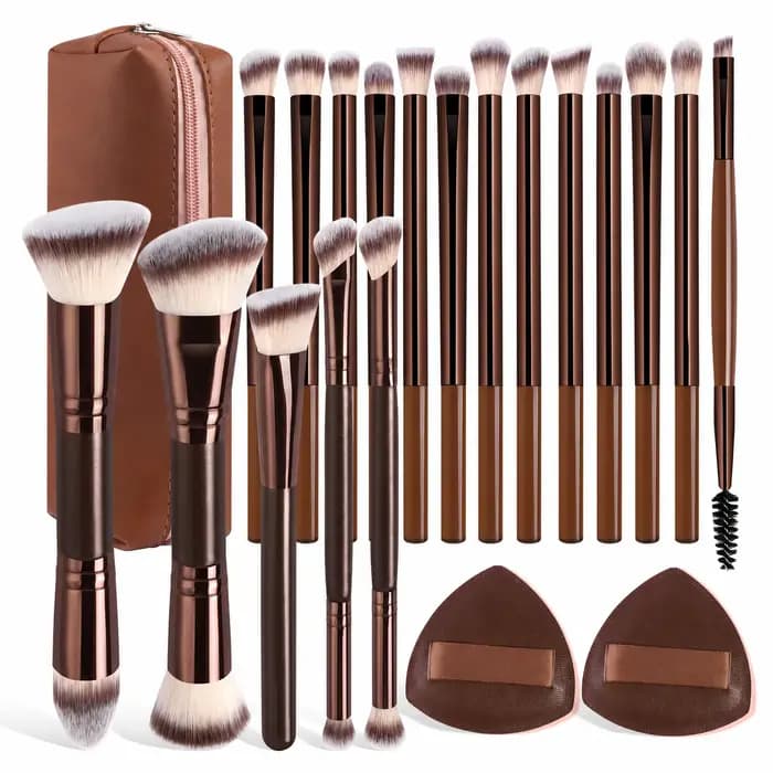 Ensemble de pinceaux de maquillage de voyage avec boîte de rangement