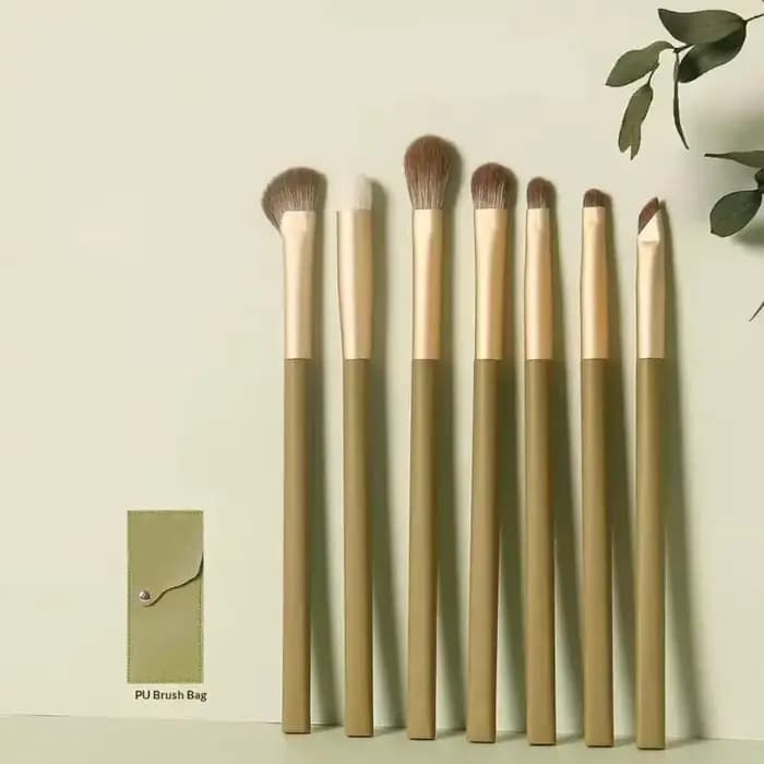 Ensemble de 7 pinceaux de maquillage verts