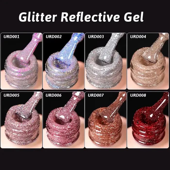 UR SUGAR 15ml Champagne or argent réfléchissant paillettes Gel vernis à ongles vernis Semi Permanent