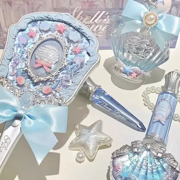 Flowerkaren maquillage main coquille perle Collection miroirs
