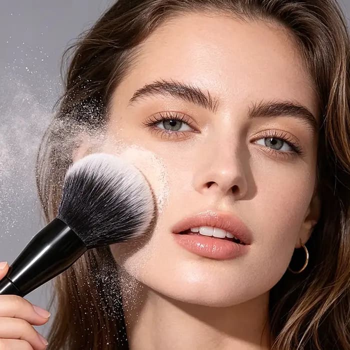 1 pinceau à poudre de maquillage de grande taille