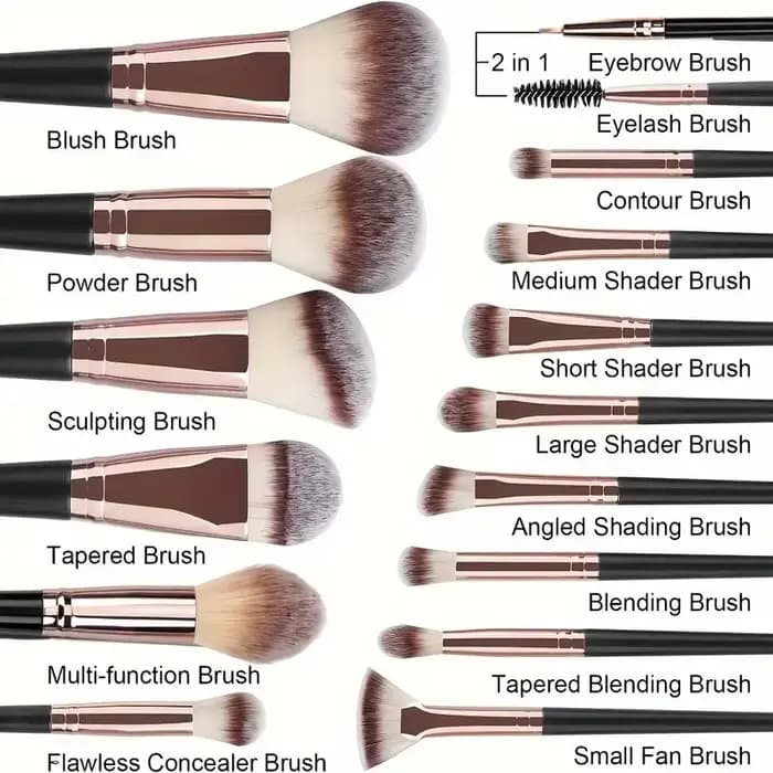 Ensemble professionnel de 3/20 pinceaux de maquillage doux et moelleux pour fard à paupières
