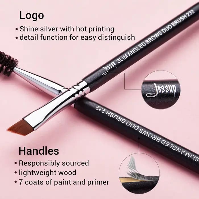 Jessup pinceau de maquillage pour sourcils double tête pinceaux à cils