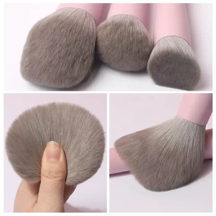 Ensemble de pinceaux de maquillage violet rose
