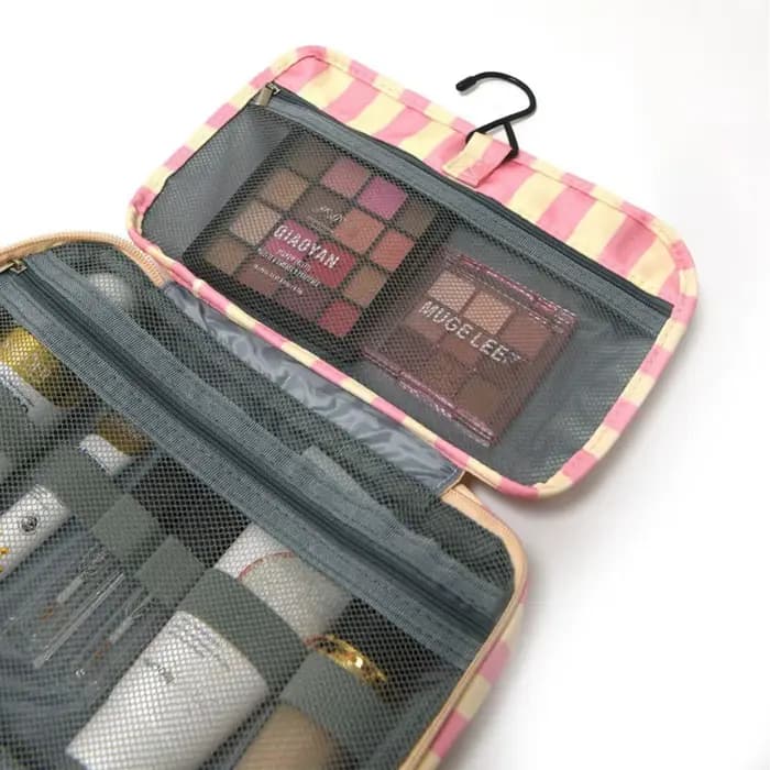 Trousse de toilette unisexe rayée