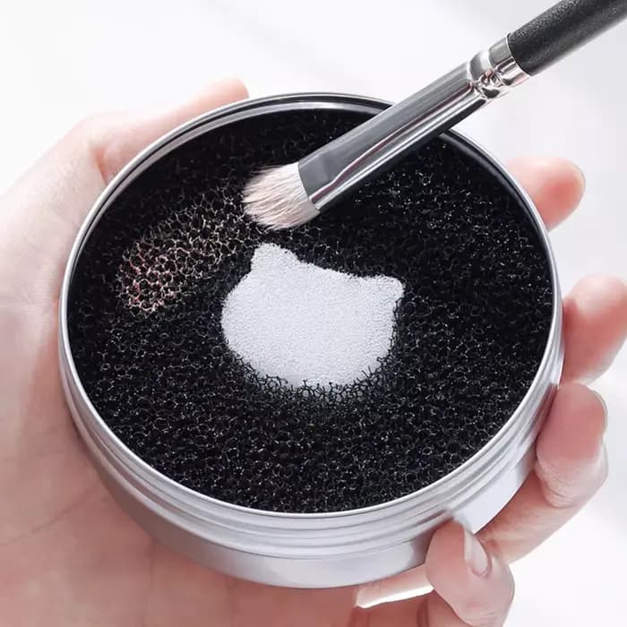 Ensemble de nettoyage de pinceaux de maquillage portables
