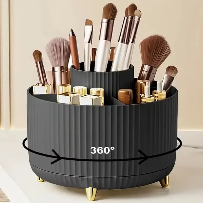 Organisateur de porte-brosse de maquillage 5 emplacements 360 ° Organisateurs rotatifs de stockage
