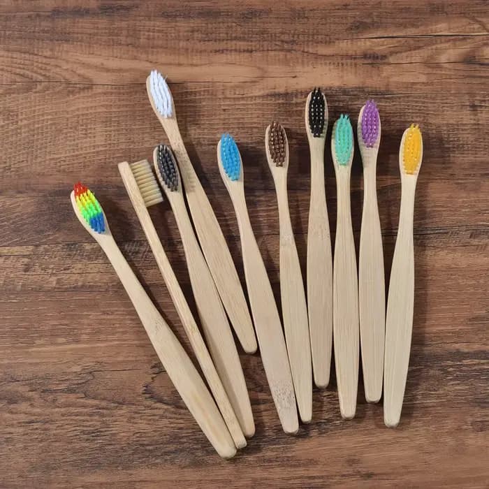 10 pièces brosse à dents colorée ensembles de brosses à dents en bambou naturel dents au charbon de