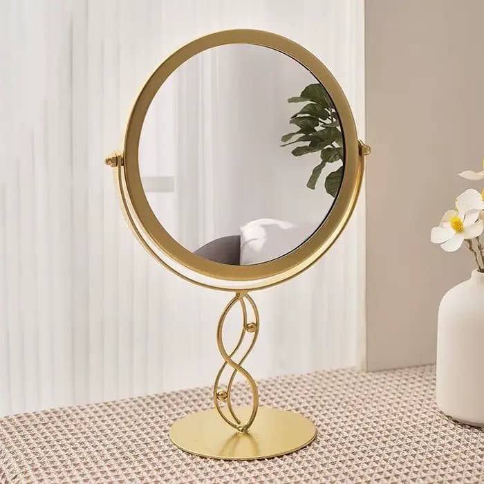 Miroir de maquillage de chambre en or