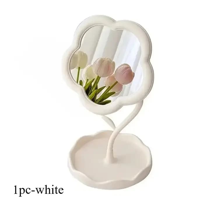 Miroir créatif en forme de fleur pour décoration de maquillage de vanité de bureau