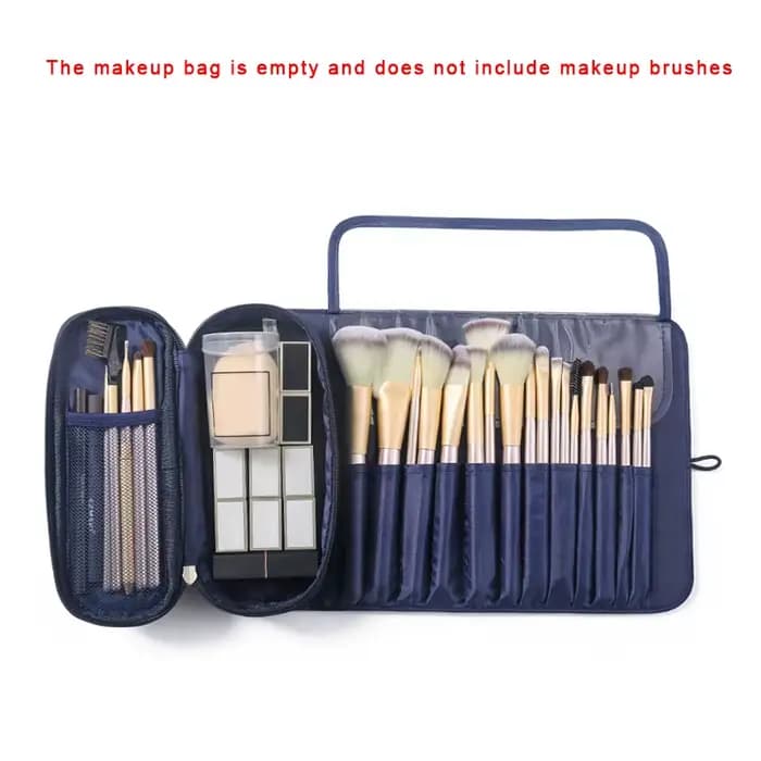 Trousse de maquillage imperméable en nylon pour femme, sac à pinceaux cosmétiques, trousse de voyage