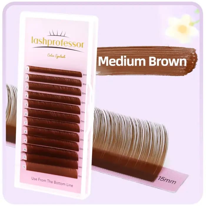 Extension de cils individuels bruns 8-15 cils mixtes colorés Premium cils brun foncé doux naturel vi