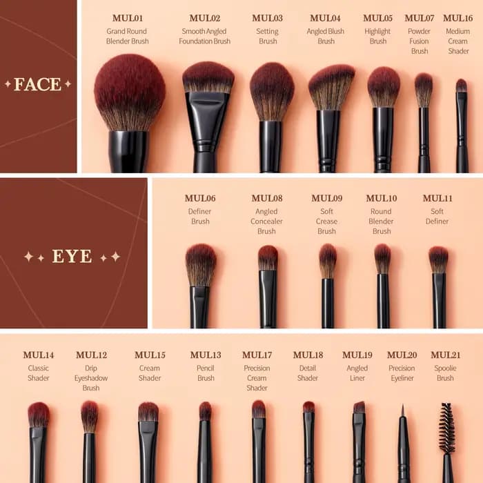Jessup pinceaux de maquillage ensemble 3-21 pièces Premium synthétique grande poudre fond de teint c