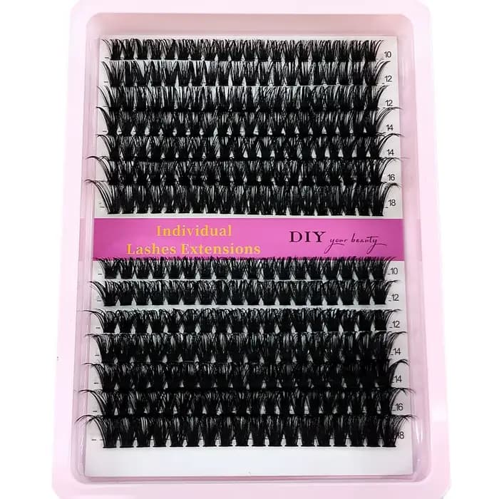 60D/80D/100D mélange plateau grappes de cils 10-18mm mélange vaporeux Extensions de cils individuels