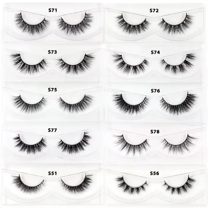 LEHUAMAO10/100 paires de cils de vison en gros doux moelleux court faux cils extension de cils natur