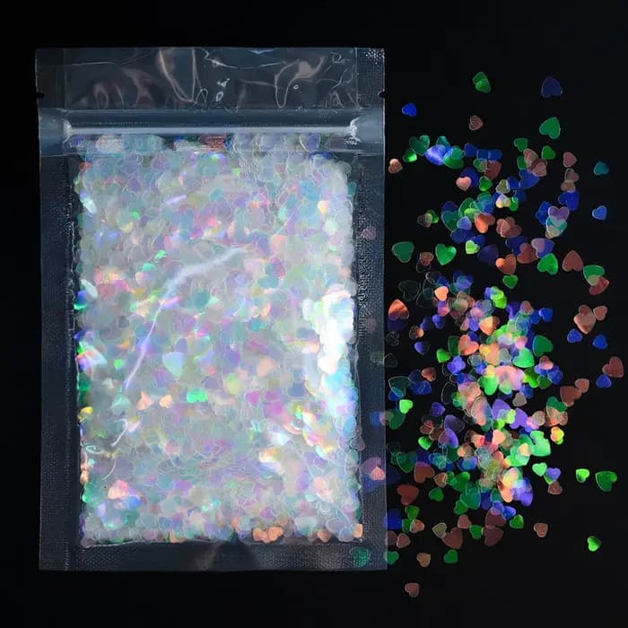 10g Laser argent étoile ongles paillettes