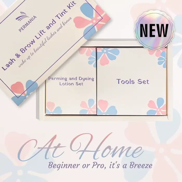 Kit de teinture et de permanente pour cils et sourcils PERMANIA, noir naturel, traitement de lifting