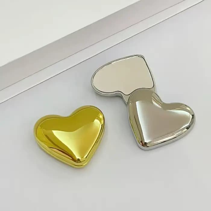Miroir de maquillage double face en forme de cœur Z. Mignon petit