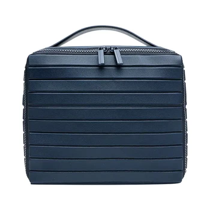 Nouvelle Trousse de Toilette Portable Grande Capacité à Rayures 2026 pour Femme – Organisateur de Maquillage Multifonctionnel