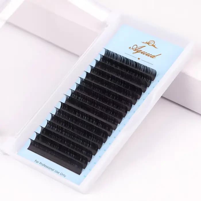 AGUUD-Extensions de Cils Individuels en Faux Vison, 16 Rangées, 16-20mm, 256 Cils en Cachemire Noir,